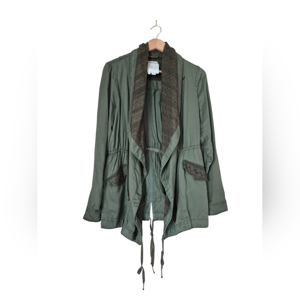 Hei Hei Etta Layered Drawstring Olive Green Anorak Size Small